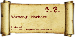Vázsonyi Norbert névjegykártya