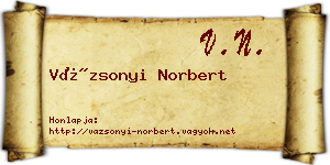 Vázsonyi Norbert névjegykártya