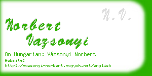 norbert vazsonyi business card