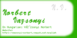 norbert vazsonyi business card